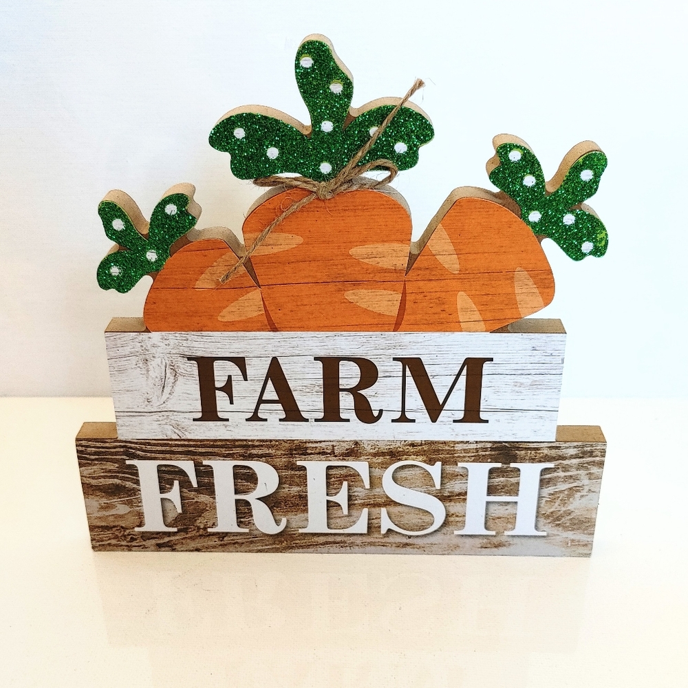 Easter Farmhouse Carrot Farm Fresh Tier Table Decor